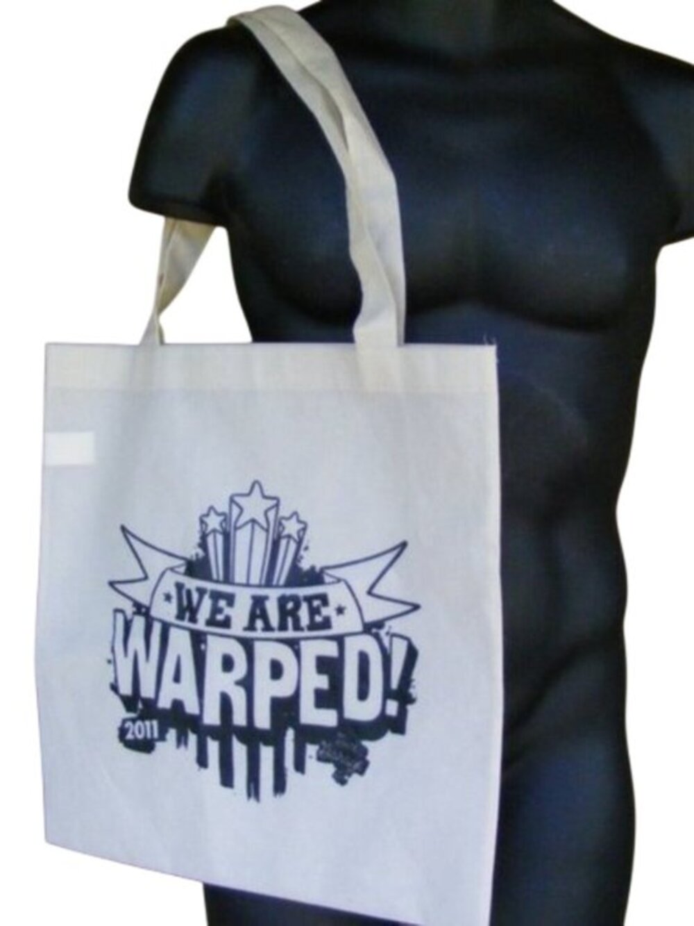 WE ARE WARPED 2011 Tote, FLAT!! Beige & Black